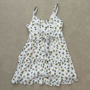 Altar’d State White Fruit Printed Ruffle Sleeveless Sundress